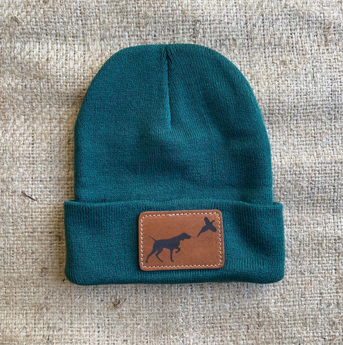 On Point Leather Patch Beanie